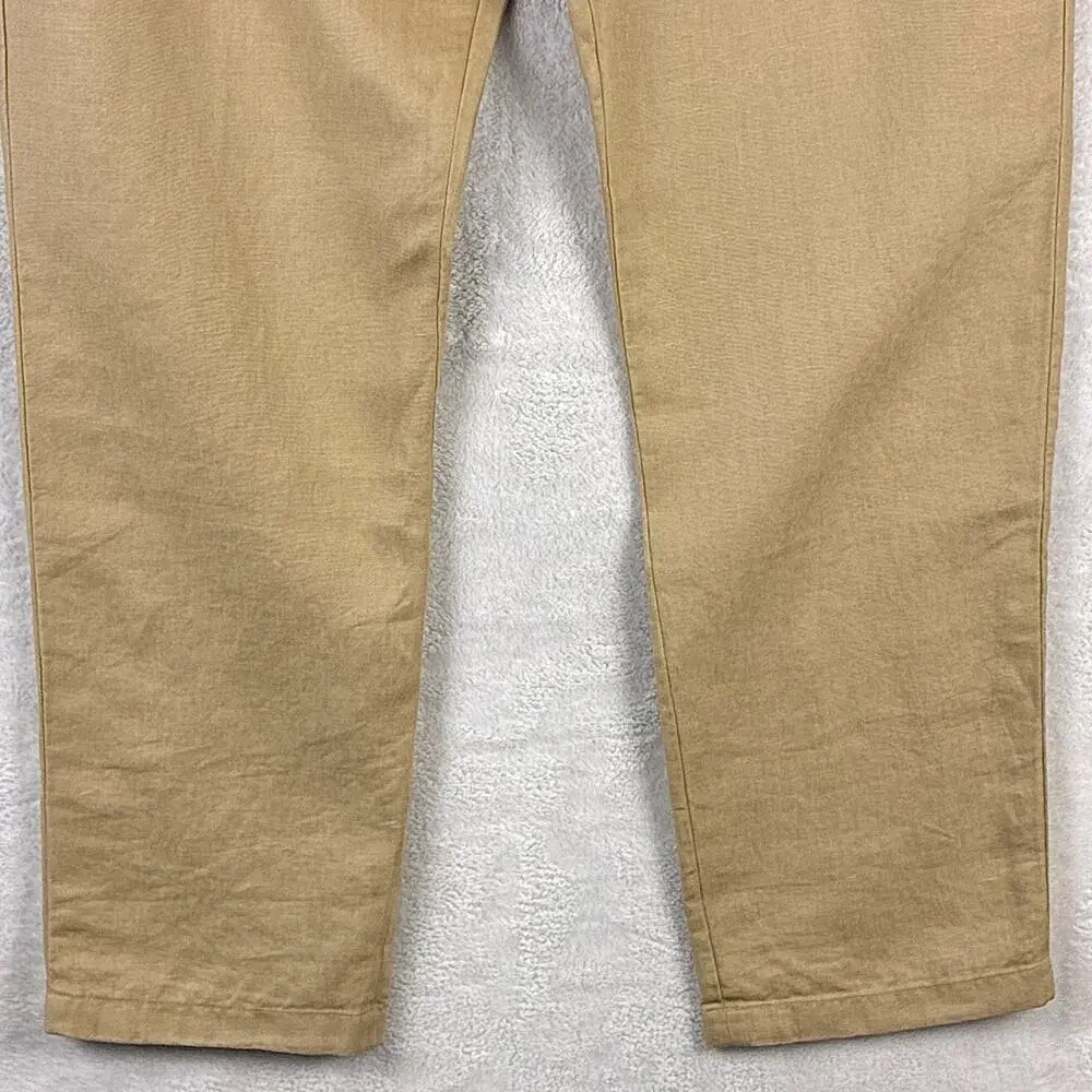 Rag and Bone Pants Mens 34 (36) Tan Linen Trousers Preppy Chino Classic Summer